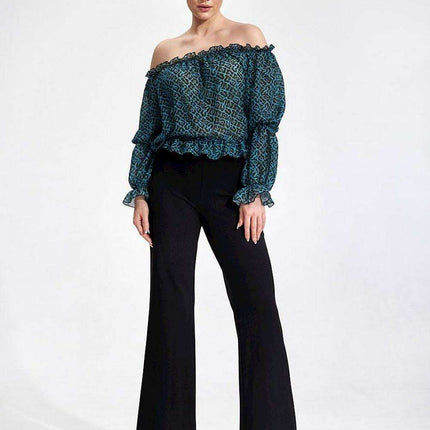 Trendy Stretchy Bell Bottom Pants for Women - Très Elite