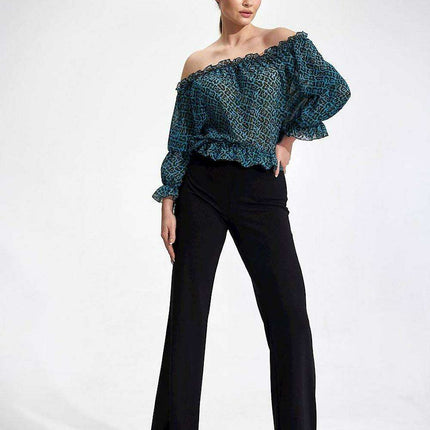 Trendy Stretchy Bell Bottom Pants for Women - Très Elite