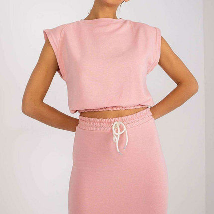 Trendy Summer Cotton Blend Top and Skirt Set - Très Elite