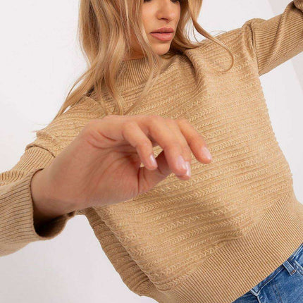 Trendy Textured Turtleneck Knit Sweater