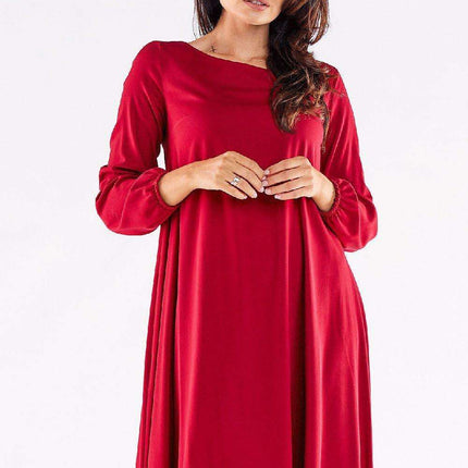 Trendy Trapeze Daydress with Comfy Elastic Sleeves - Très Elite