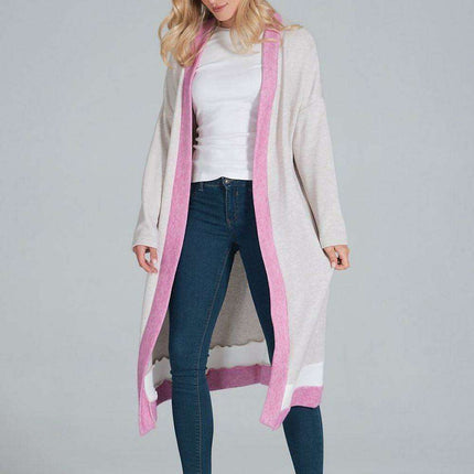 Trendy Tri-Color Knit Cardigan with Practical Pockets - Très Elite