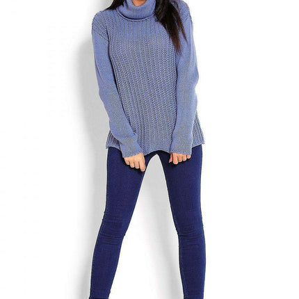 Trendy Turtleneck Peekaboo Knit Sweater - Très Elite