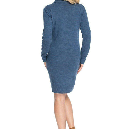 Trendy Turtleneck Plaid Knit Maternity Dress - Très Elite