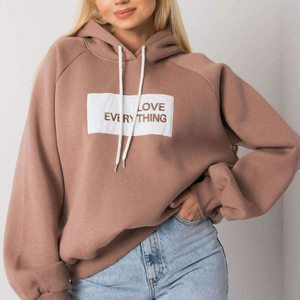 Trendy Women's Hooded Sweatshirt with Front Graphic - Très Elite