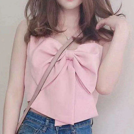 Trendy Y2K Bow-Accented Summer Top for Stylish Night Out Adventures - Très Elite