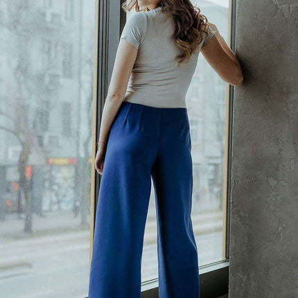 Trendy Zipper-Detail Wide-Leg Trousers for Women - Très Elite