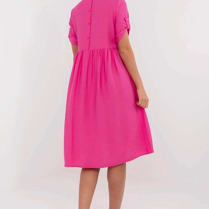 Tres Elite Midi Flared Shirt Dress Viscose Blend Comfort - Très Elite