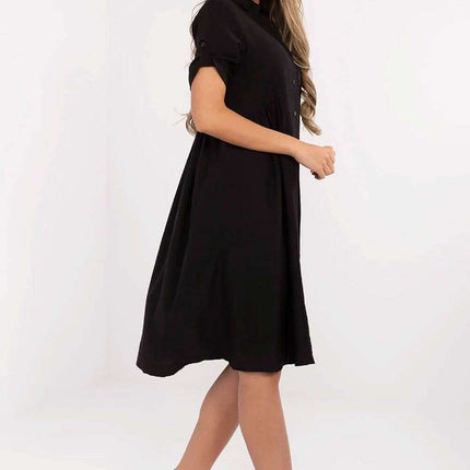 Tres Elite Midi Flared Shirt Dress Viscose Blend Comfort - Très Elite