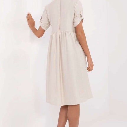 Tres Elite Midi Flared Shirt Dress Viscose Blend Comfort - Très Elite