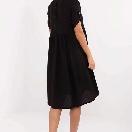 Tres Elite Midi Flared Shirt Dress Viscose Blend Comfort - Très Elite