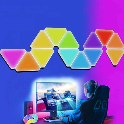 Triangular RGB Smart LED Wall Light Kit - Customizable App-Controlled Lamp - Très Elite