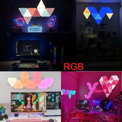Triangular RGB Smart LED Wall Light Kit - Customizable App-Controlled Lamp - Très Elite