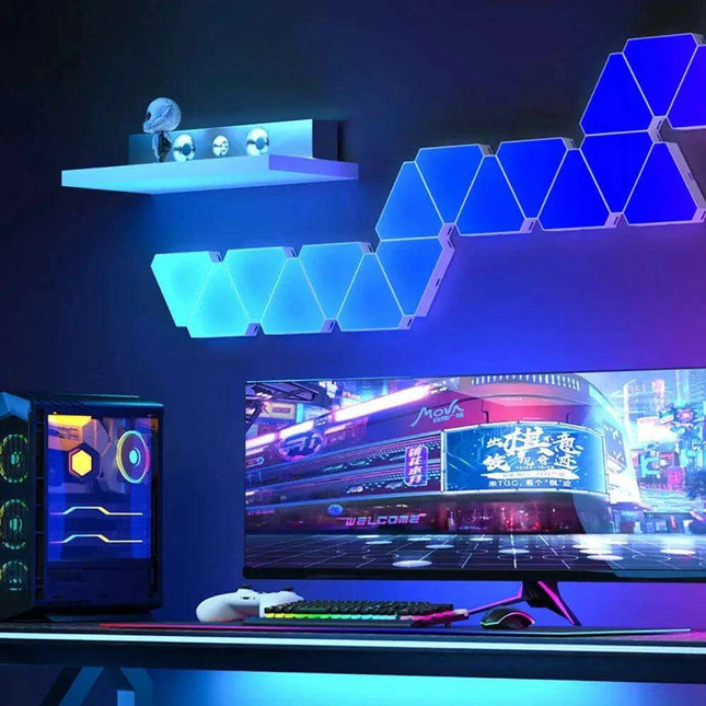 Triangular RGB Smart LED Wall Light Kit - Customizable App-Controlled Lamp - Très Elite