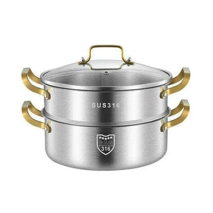 316 Stainless Steel Steamer Pot — Multi-Layer, 4 Sizes