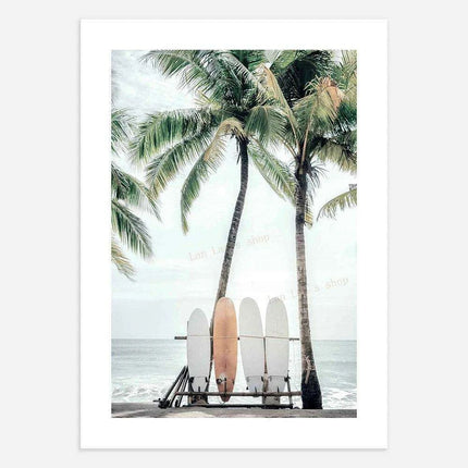 Tropical Bliss: Pink Sands & Palms Wall Art Print - Très Elite
