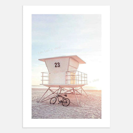 Tropical Bliss: Pink Sands & Palms Wall Art Print - Très Elite