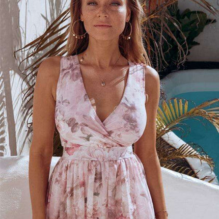 Tropical Blossom Sleeveless Maxi Dress for Exotic Escapes - Très Elite
