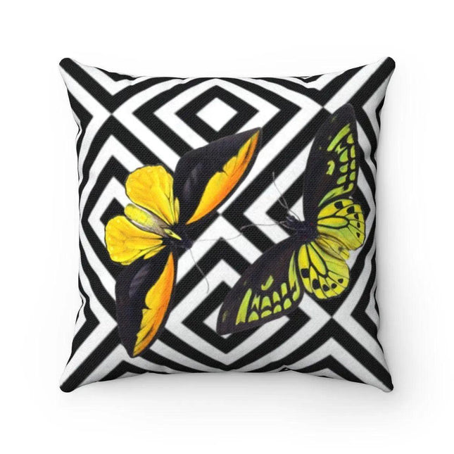 Tropical Butterfly Reversible Pillow Cover for Summer Elegance