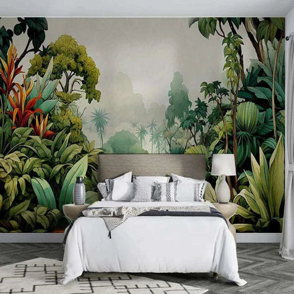 Tropical Haven Handcrafted Rainforest Wall Mural..