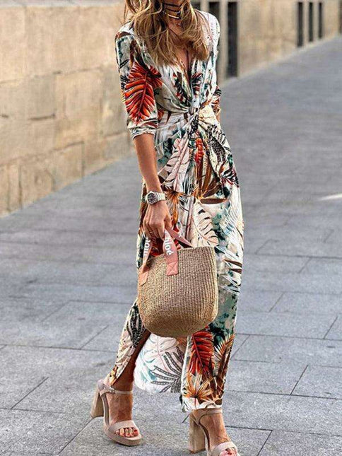 Tropical Paradise V-Neck Summer Dress