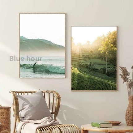 Tropical Waves Coastal Canvas Art Collection - Ocean Escape Series - Très Elite