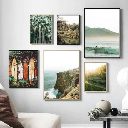 Tropical Waves Coastal Canvas Art Collection - Ocean Escape Series - Très Elite