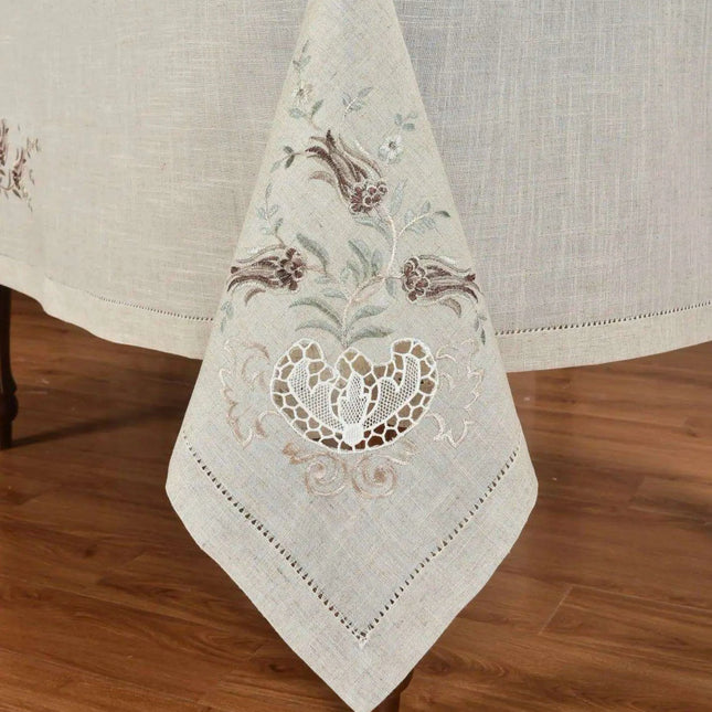 Tulip Elegance Embroidered Table Linens Collection