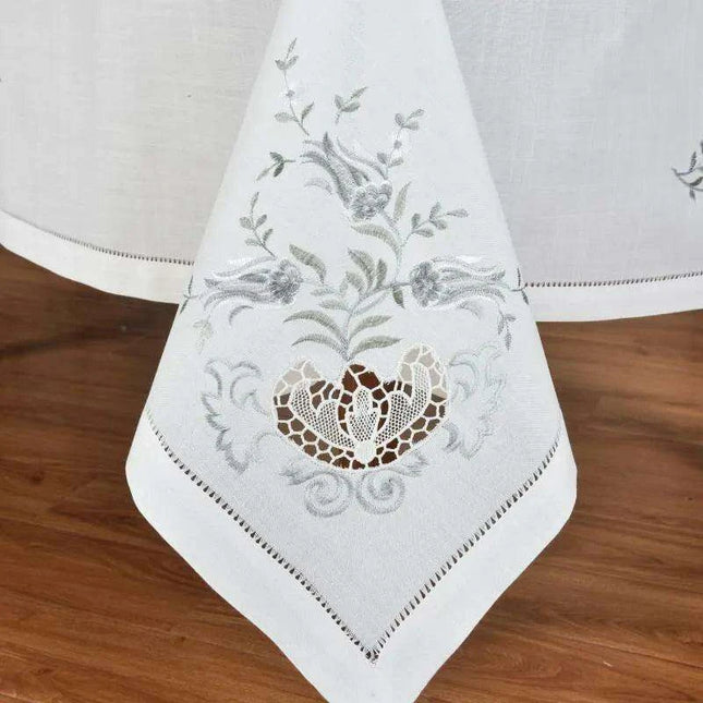 Tulip Elegance Embroidered Table Linens Collection