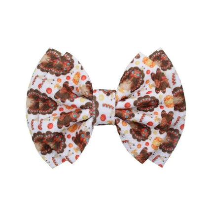 Turkey Print Baby Headband - Festive Holiday Hair Accessory for Thanksgiving Cheer - Très Elite