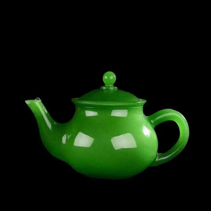 Turquoise-Embellished Afghan Jade Teapot Set for Elegant Tea Ceremonies - Très Elite
