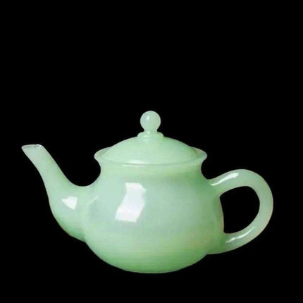 Turquoise-Embellished Afghan Jade Teapot Set for Elegant Tea Ceremonies - Très Elite
