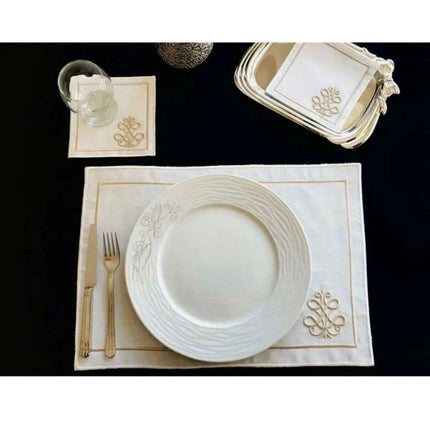 Luxurious 3D Embroidered Placemat Collection: 12-Piece Set for Exquisite Dining