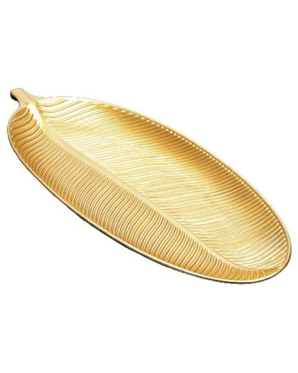 Elegant Leaf Motif Oversized Fruit Display Tray - 17x41 cm