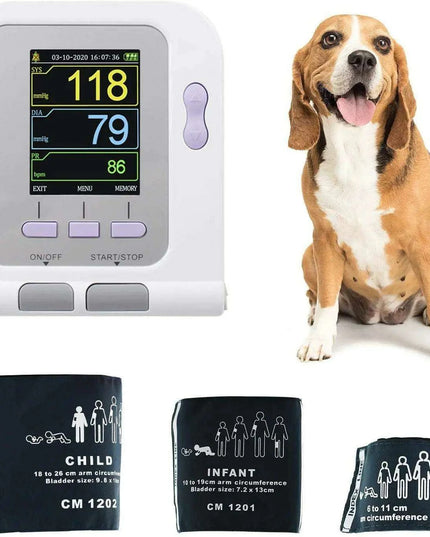 Automated Veterinary Blood Pressure Monitor for Pets with Software and Customizable Cuffs