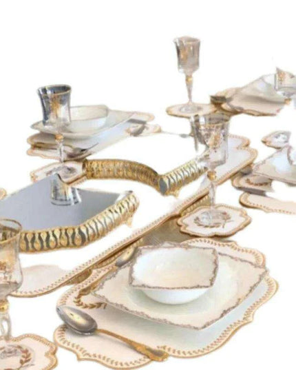 Elegant Embroidered Dining Ensemble: Luxe Faux Leather Set for Elevated Table Decor