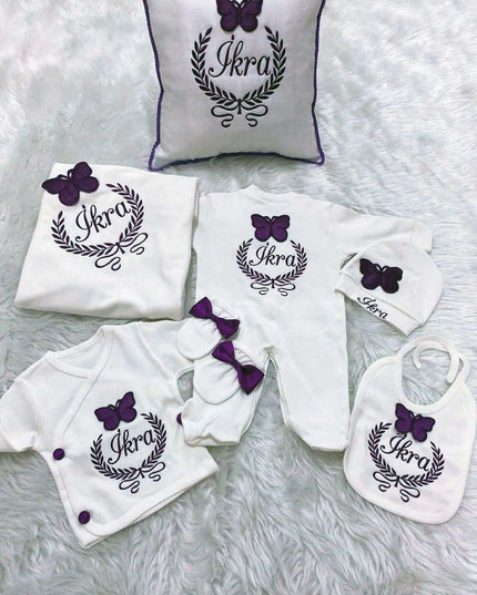 Personalized Luxury Cotton Baby Outfit Collection with Custom Embroidery