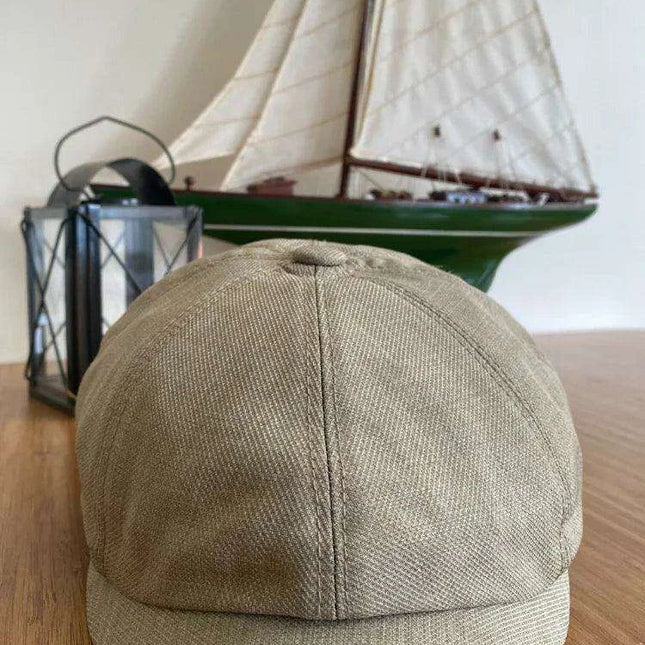 Classic Linen 8-Panel Baker Boy Cap for Unisex Fashion
