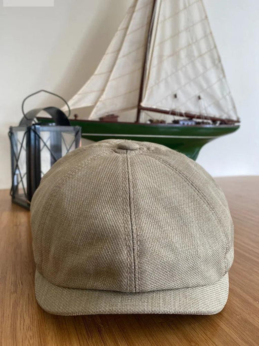 Classic Linen 8-Panel Baker Boy Cap for Unisex Fashion