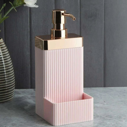 Stylish Acrylic Soap Dispenser Set with Convenient Sponge Holder - Modern Organizer for Kitchen and Bathroom