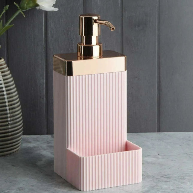 Stylish Acrylic Soap Dispenser Set with Convenient Sponge Holder - Modern Organizer for Kitchen and Bathroom