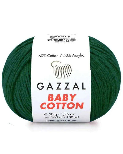 Gazzal Baby Cotton Ball Hand Knitting Yarn - 50g, 165m, Soft Cotton-Acrylic Blend for Creative Crochet & DIY Projects, Turkish Quality