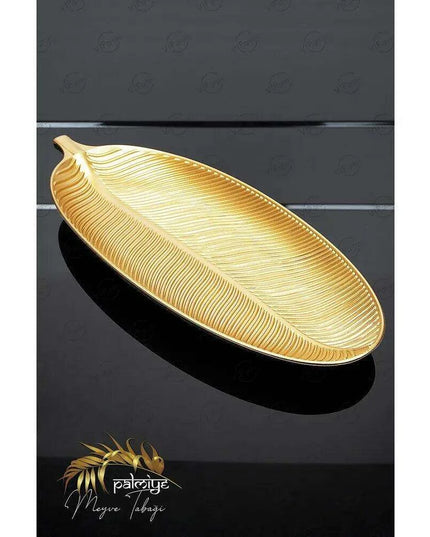 Elegant Leaf Motif Oversized Fruit Display Tray - 17x41 cm