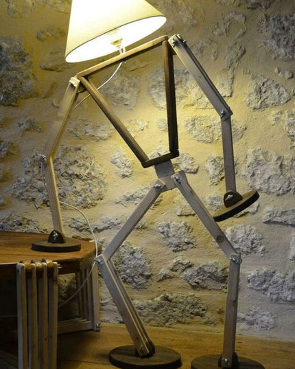 Artistic Walnut Figure Corner Lamp