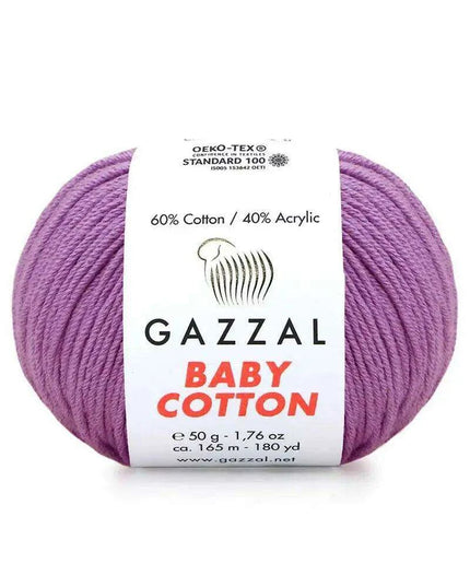 Gazzal Baby Cotton Ball Hand Knitting Yarn - 50g, 165m, Soft Cotton-Acrylic Blend for Creative Crochet & DIY Projects, Turkish Quality