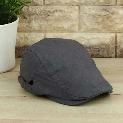 Men's Classic Linen Summer Cabbie Hat - Adjustable and Breathable Flat Cap with Cotton Lining