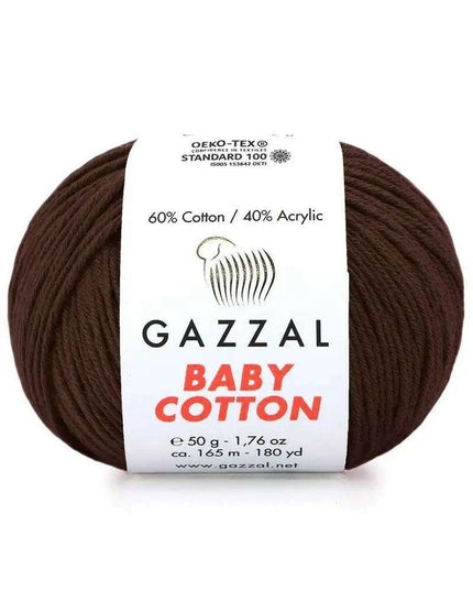 Gazzal Baby Cotton Ball Hand Knitting Yarn - 50g, 165m, Soft Cotton-Acrylic Blend for Creative Crochet & DIY Projects, Turkish Quality