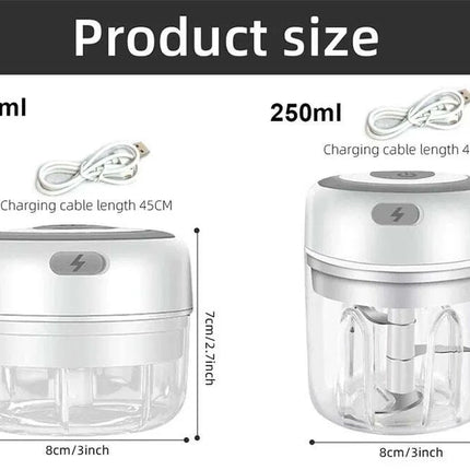 Compact Electric Garlic Chopper with Quick-Slice Technology and Adjustable Capacity