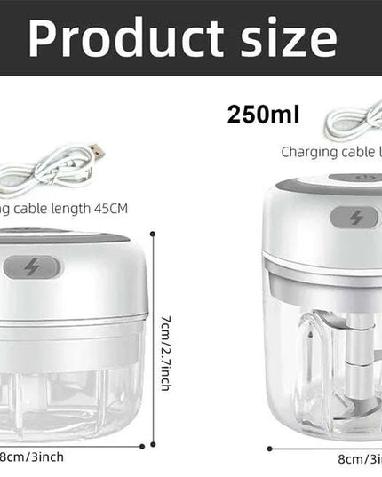 Compact Electric Garlic Chopper with Quick-Slice Technology and Adjustable Capacity