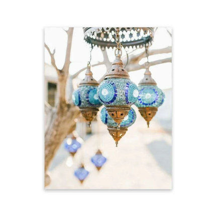 Moroccan Coastal Serenity Canvas Art - Enrich Your Space with Bohemian Charm